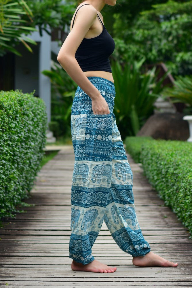 Thai Elephant Print Harem Trousers – The Hippy Clothing Co.