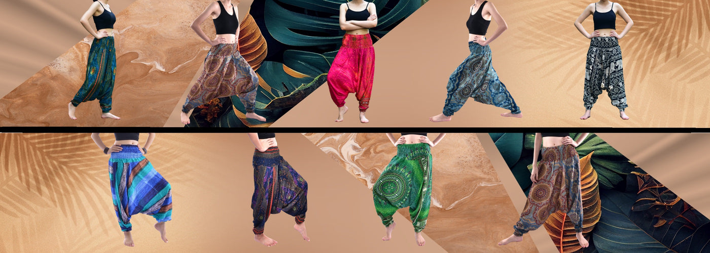 Amazon.com: virblatt - Harem Pants for Women | 100% Cotton | Drop Crotch  Pants Women Aladdin Pants Women Genie Pants Palazzo Ninja - Kunstvoll Black  S/M : Clothing, Shoes & Jewelry
