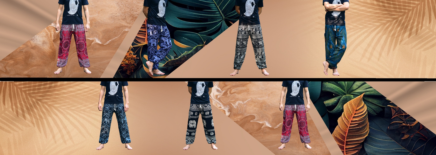 Mens Harem Printed Wide Crotch Ninja Pants TrousersMen Harem Pants Boho  Hippie Baggy Yoga Trousers  Amazoncouk Fashion