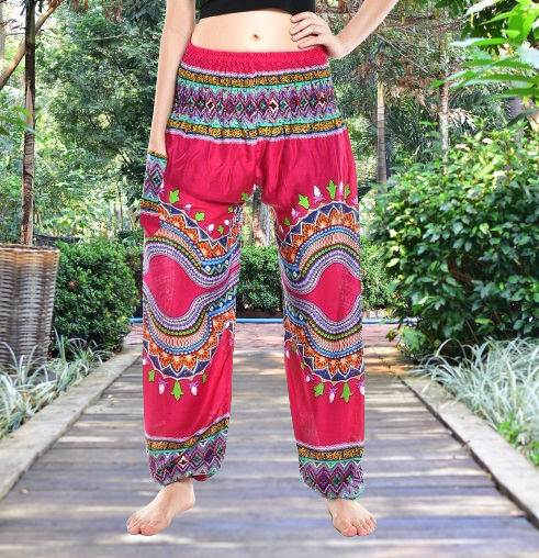 Baggy yoga pants | Vinayasa - Harem Pants Style, Olive/Black