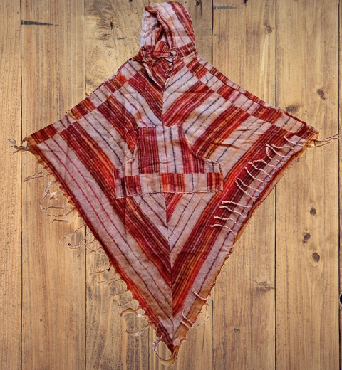 Sand Beige Stripe Woollen Poncho